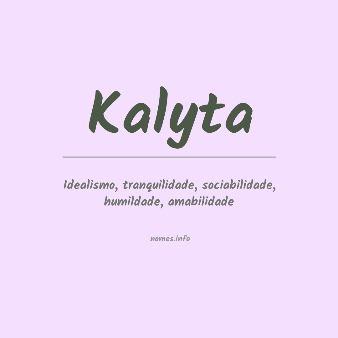 Significado do nome Kalyta