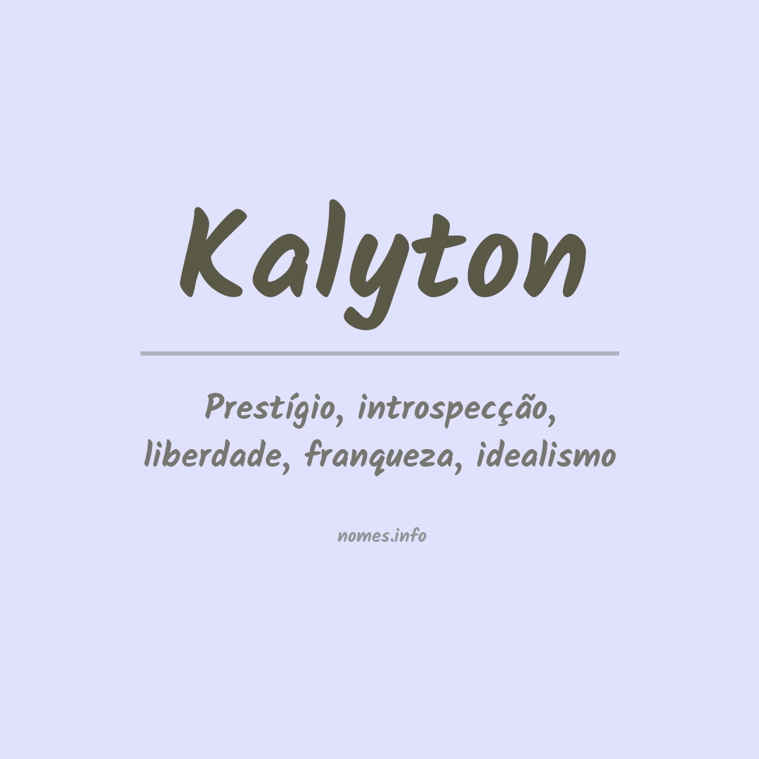 Significado do nome Kalyton