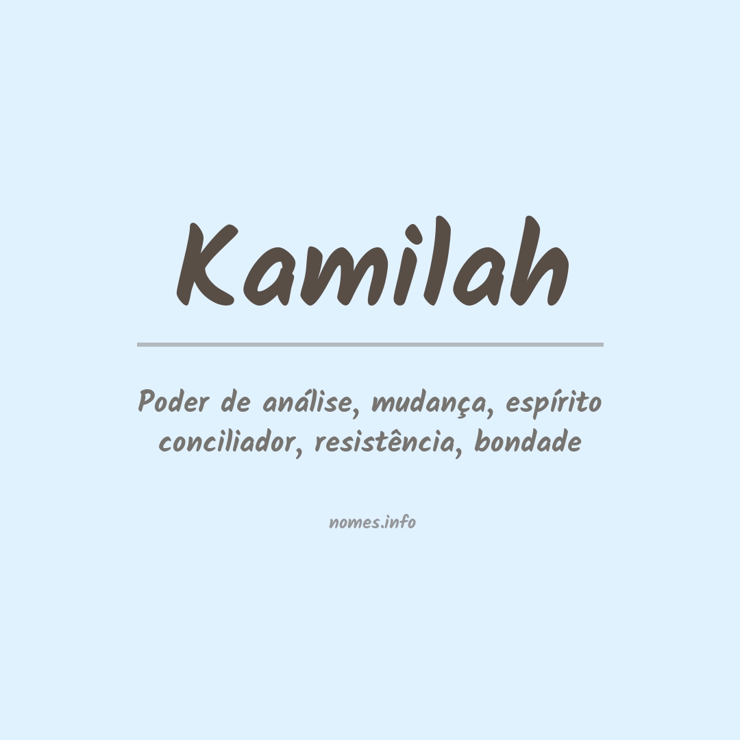 Significado do nome Kamilah