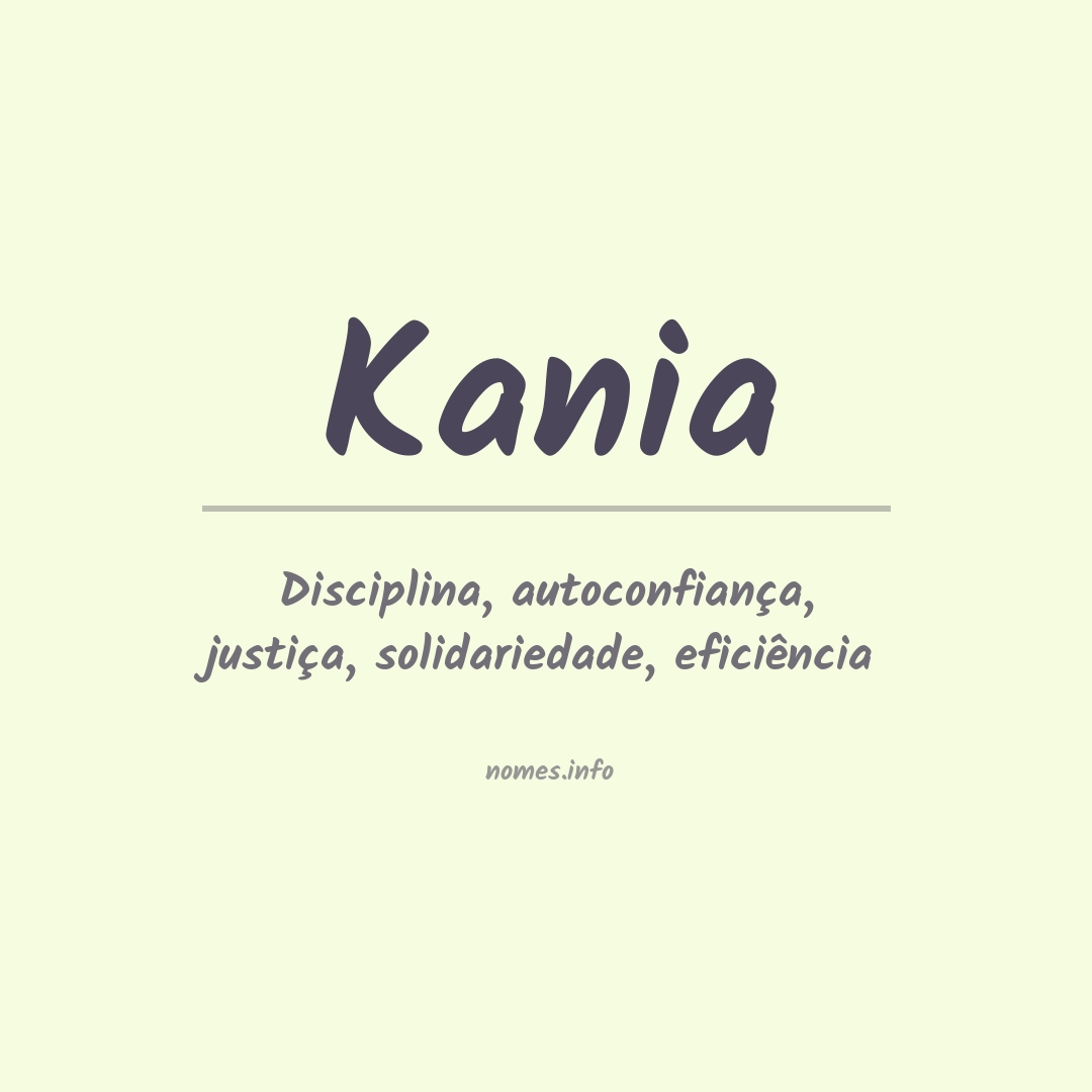 Significado do nome Kania