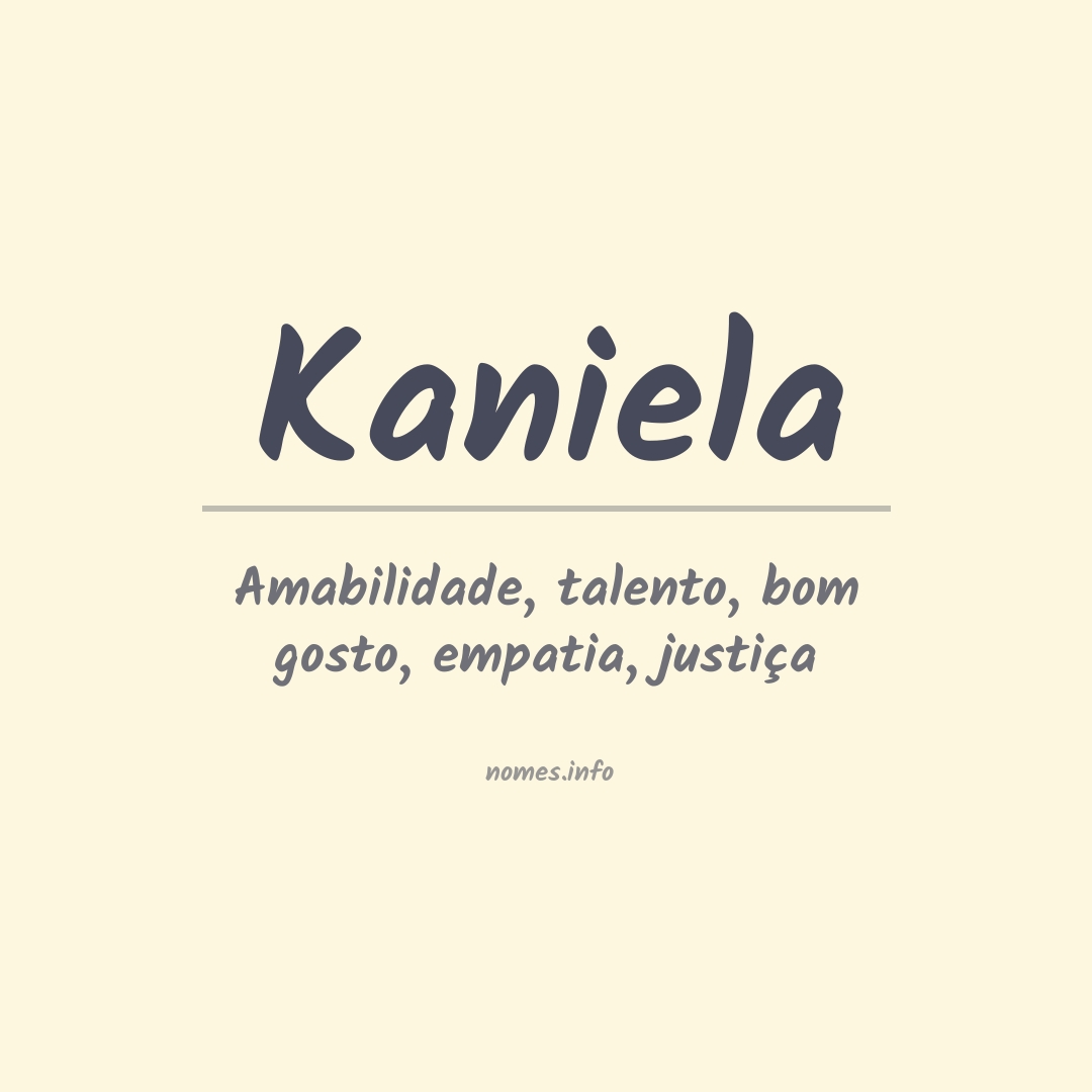 Significado do nome Kaniela