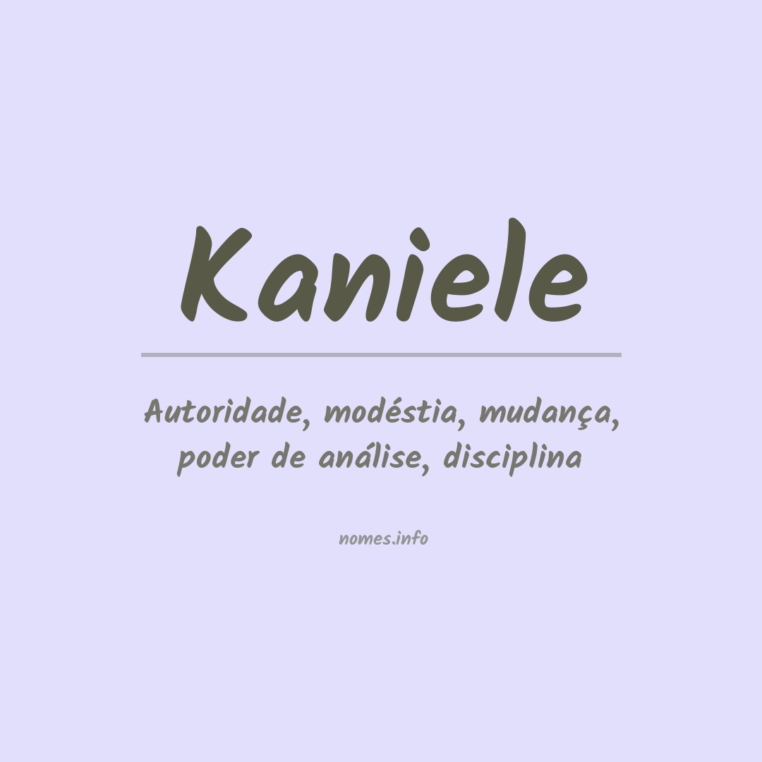 Significado do nome Kaniele