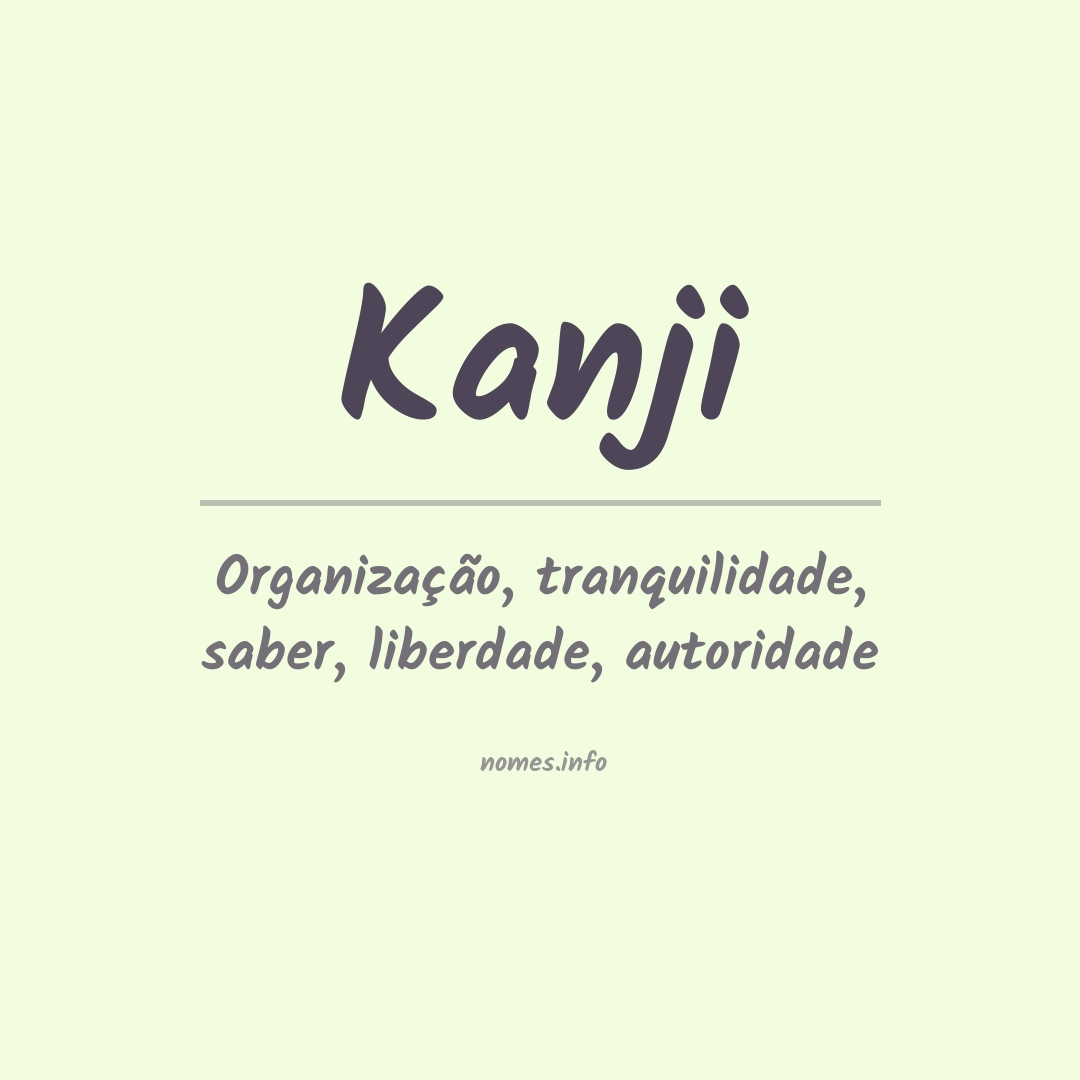 Significado do nome Kanji