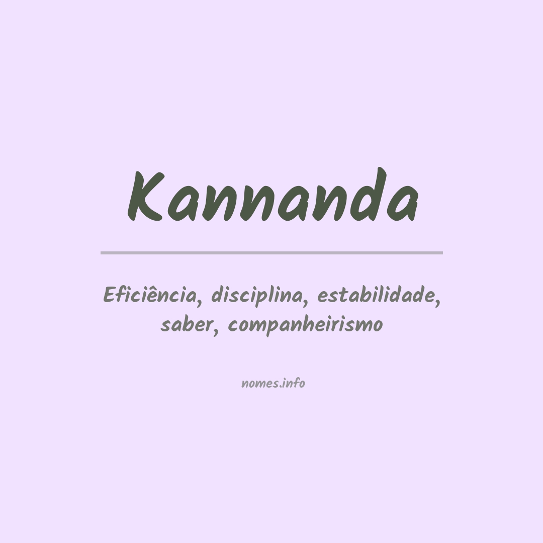 Significado do nome Kannanda