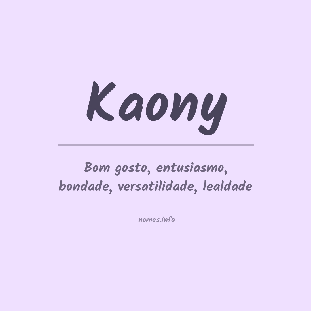 Significado do nome Kaony