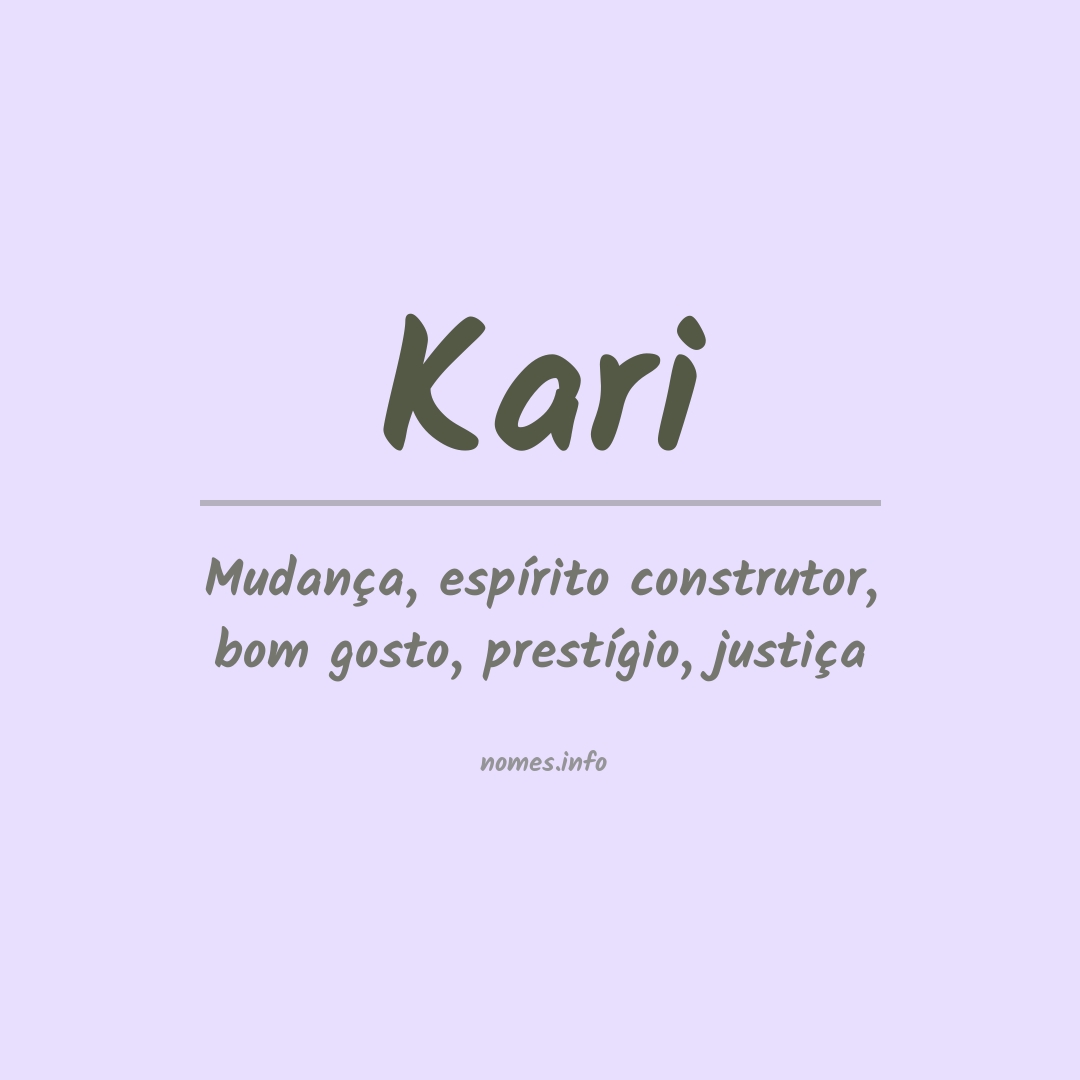 Significado do nome Kari