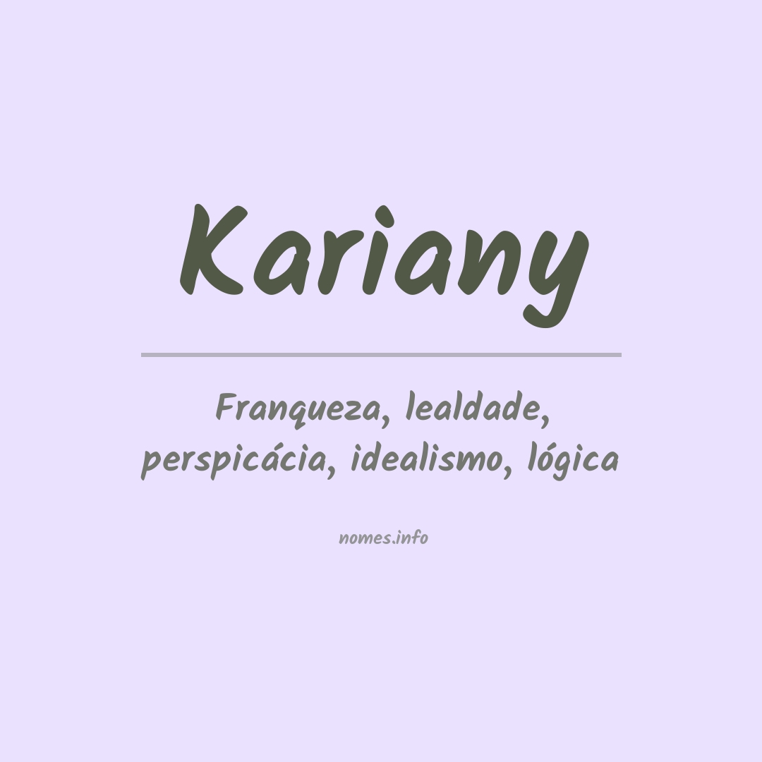 Significado do nome Kariany