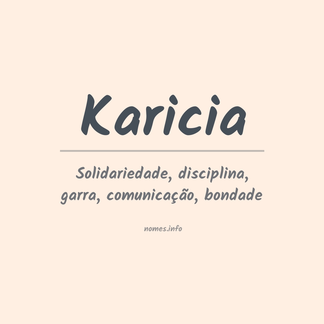 Significado do nome Karicia