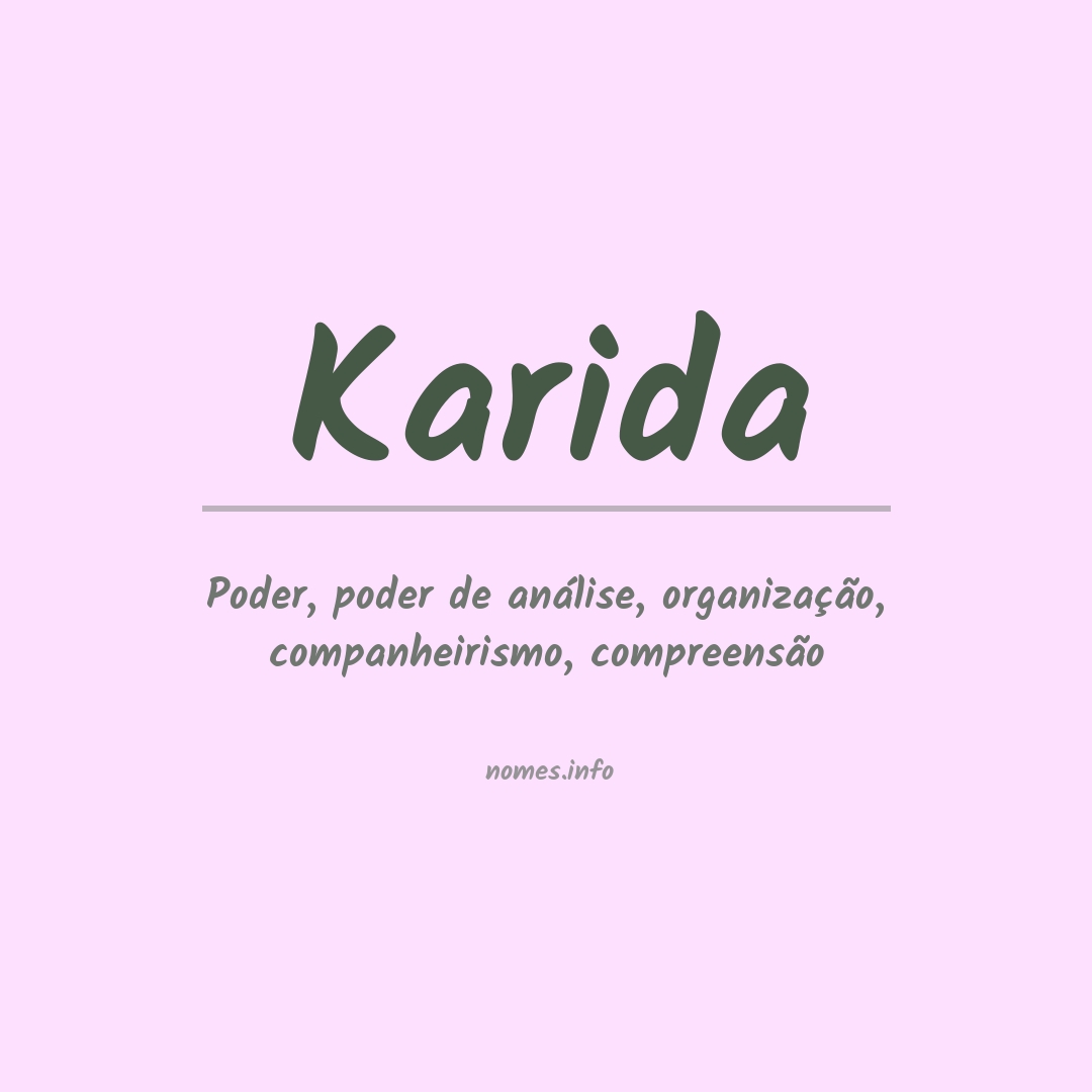 Significado do nome Karida