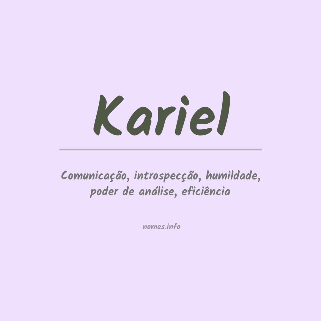 Significado do nome Kariel