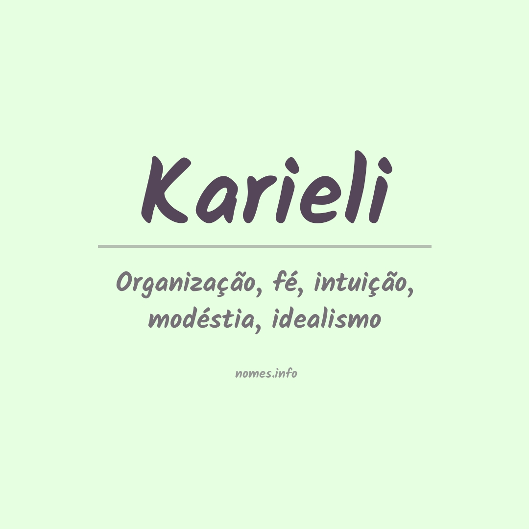 Significado do nome Karieli