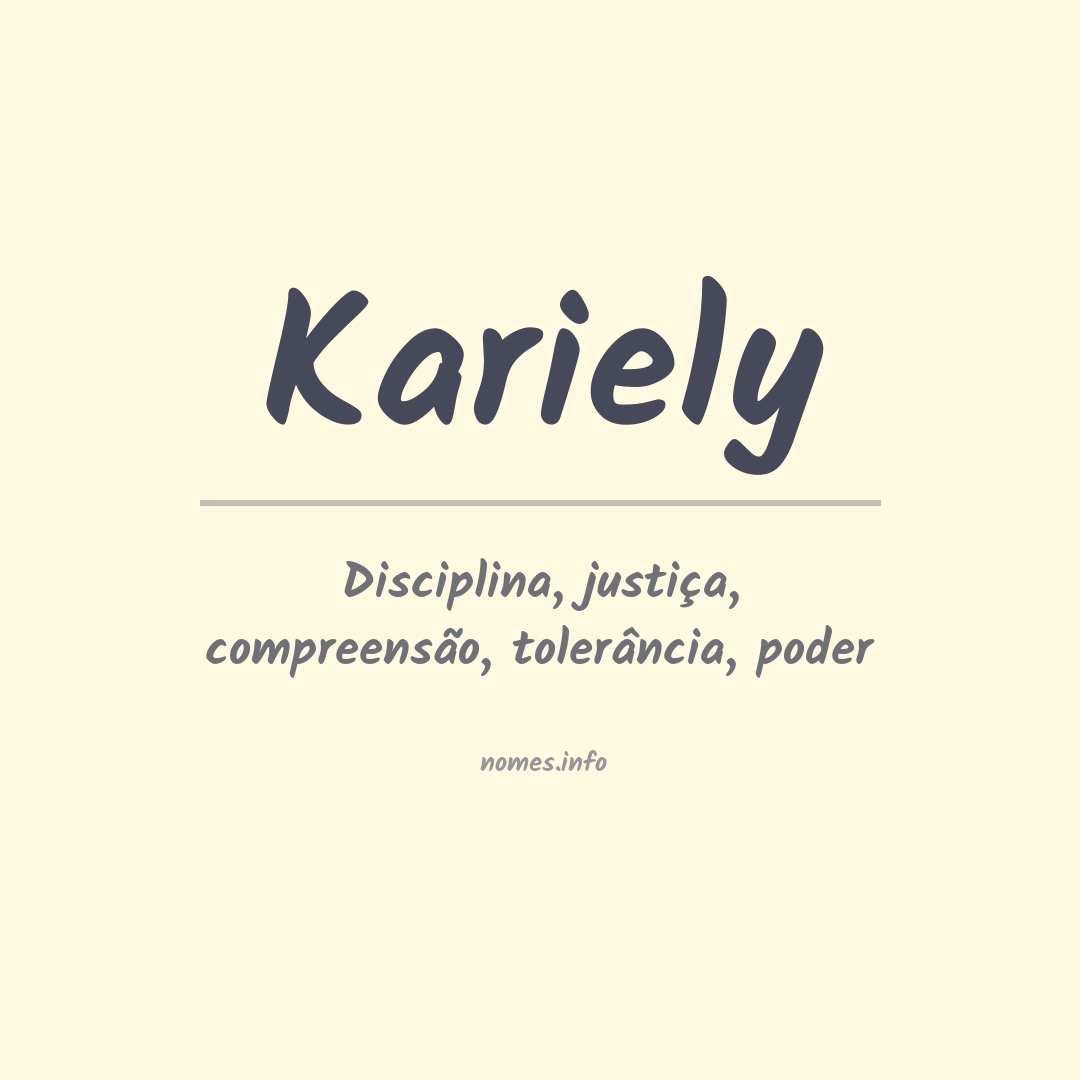 Significado do nome Kariely