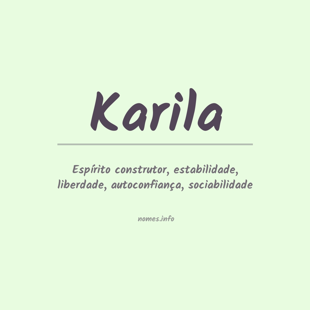 Significado do nome Karila