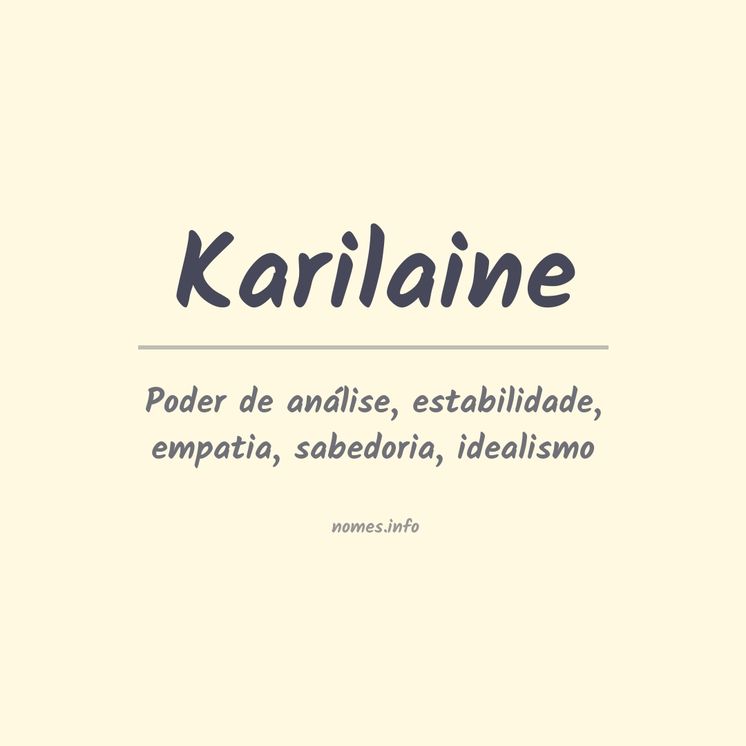 Significado do nome Karilaine