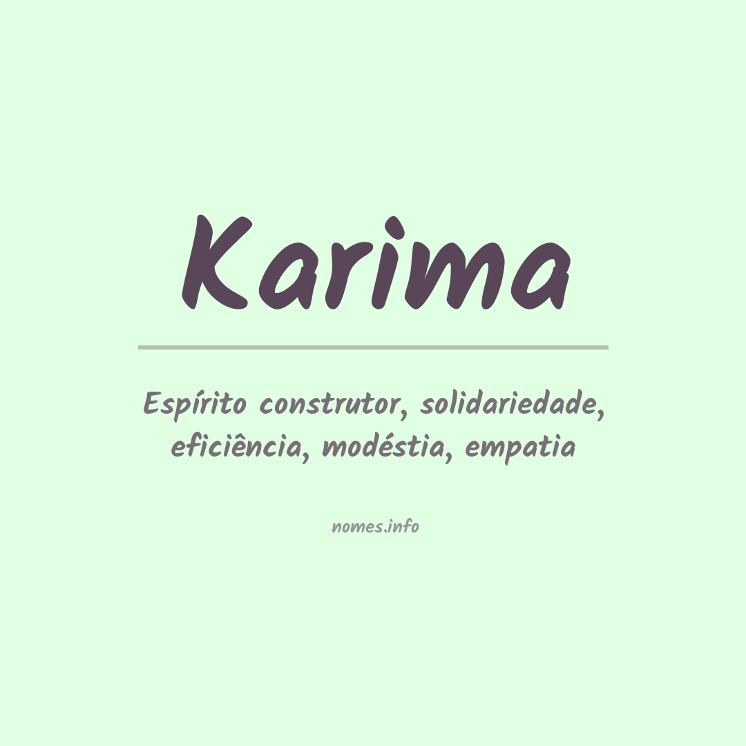 Significado do nome Karima