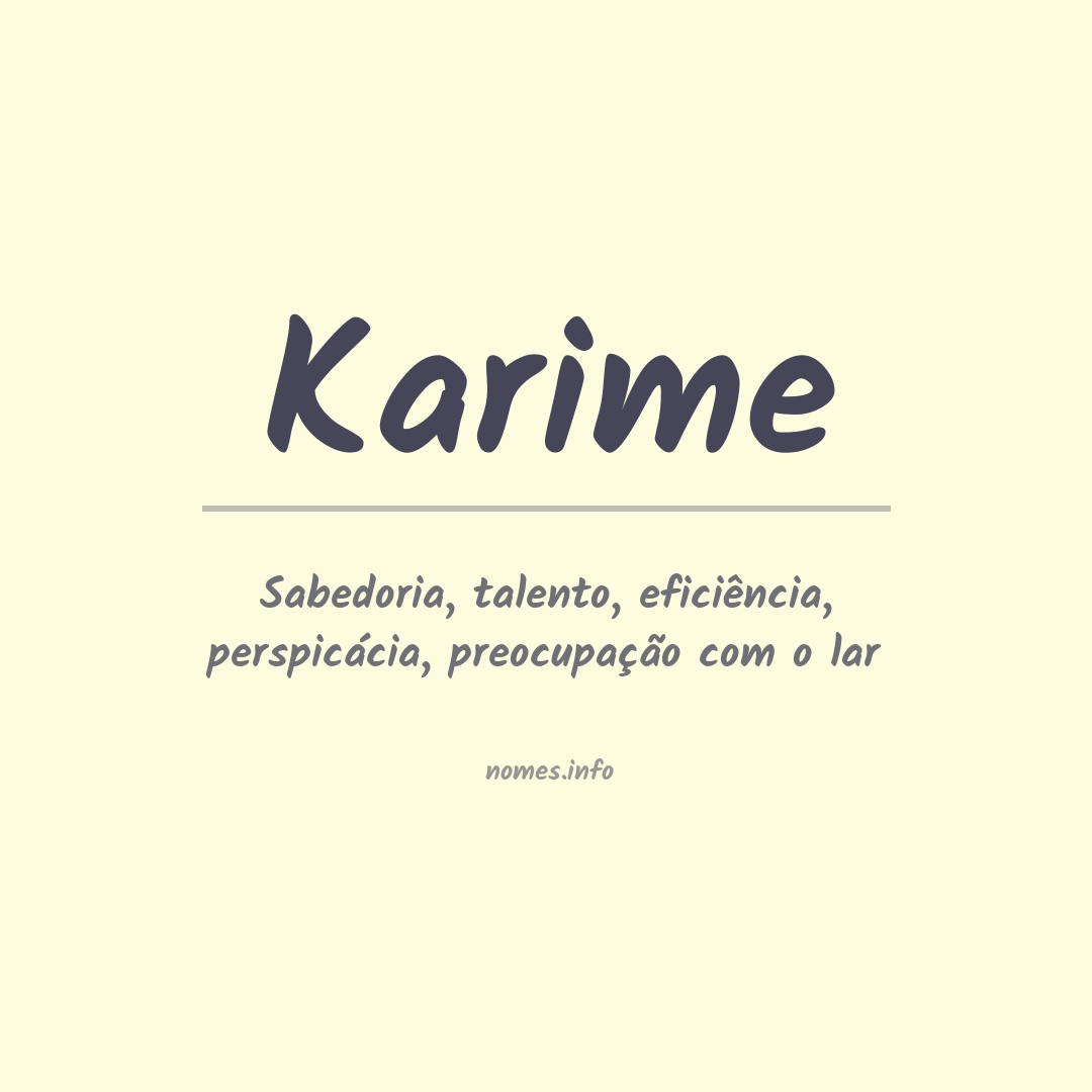 Significado do nome Karime
