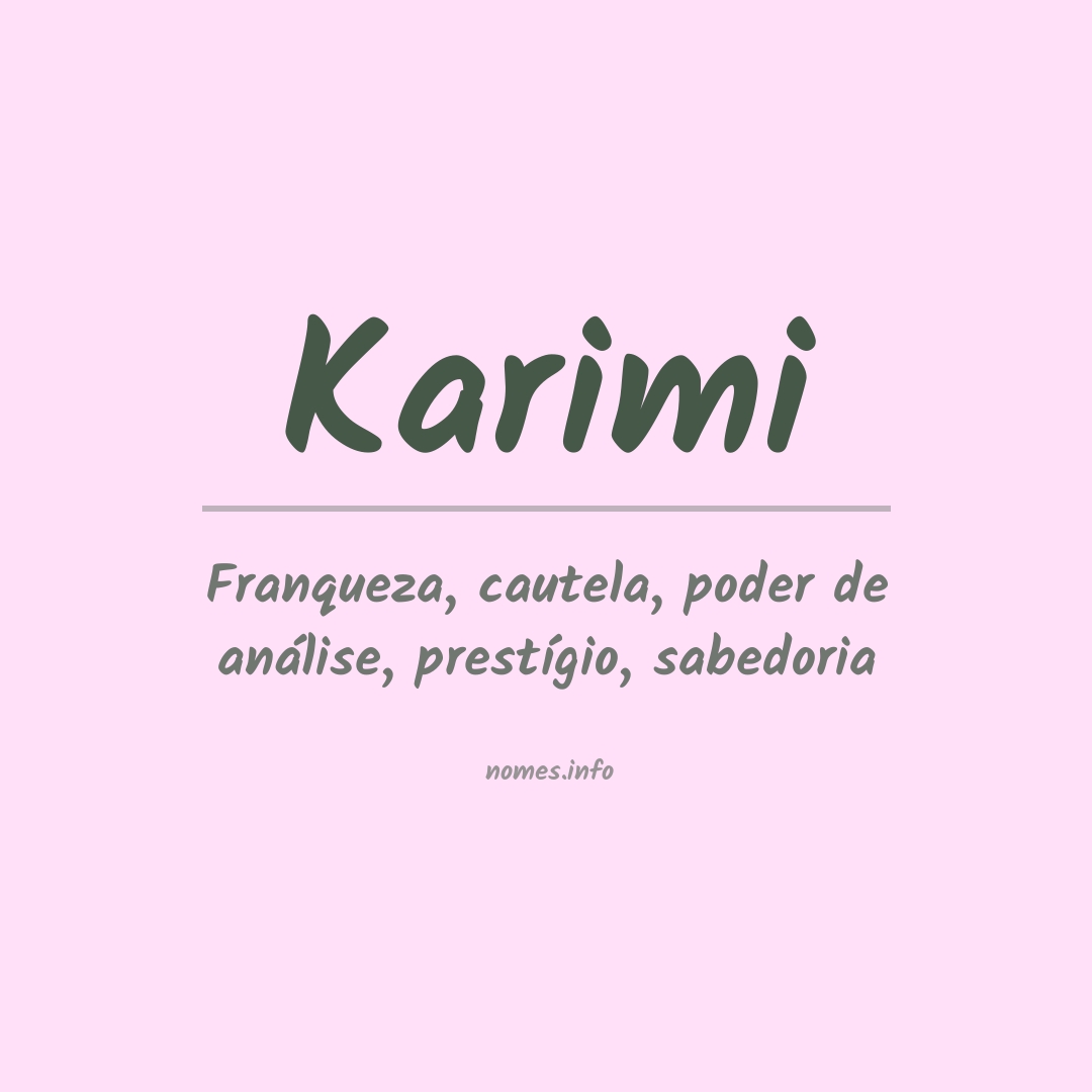 Significado do nome Karimi