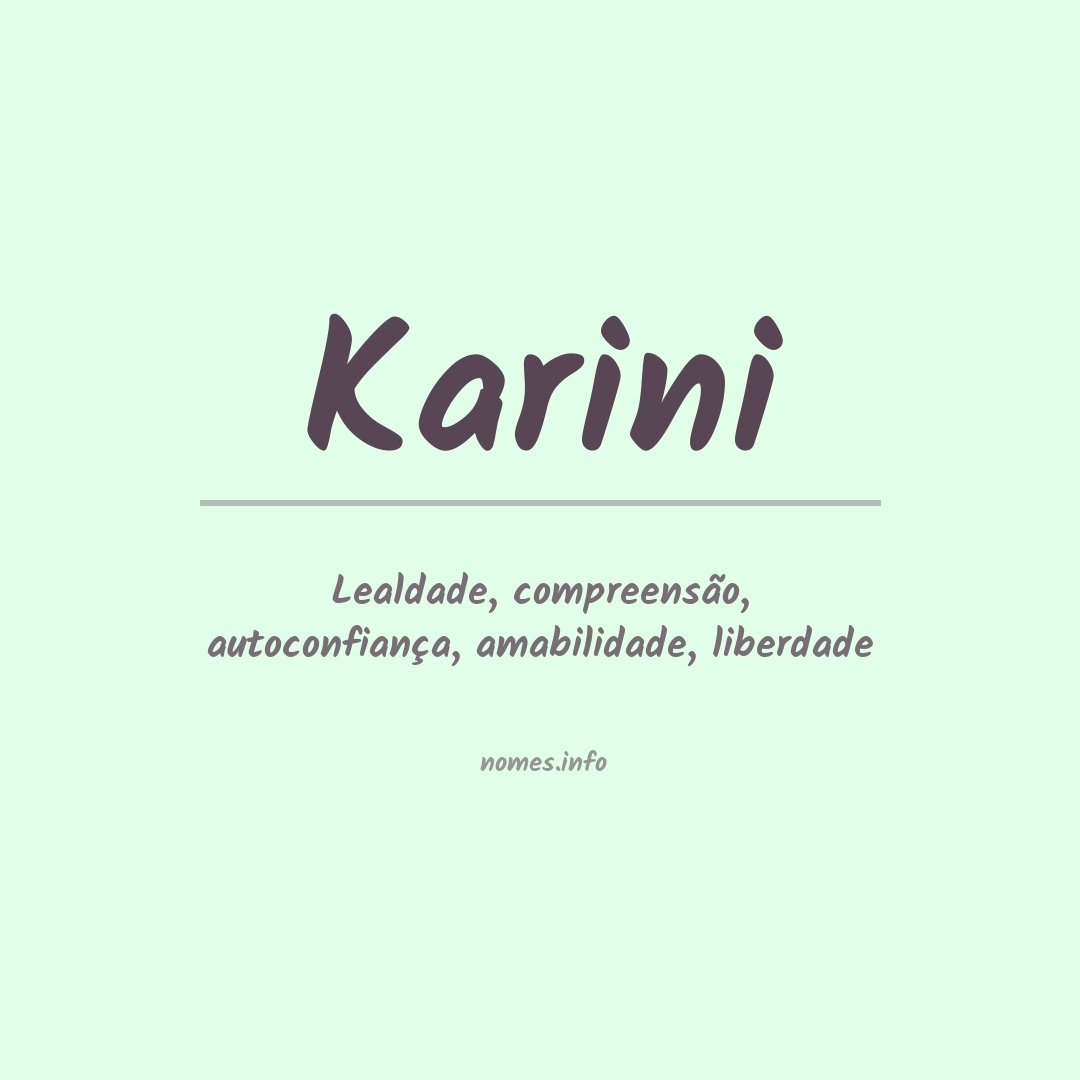 Significado do nome Karini