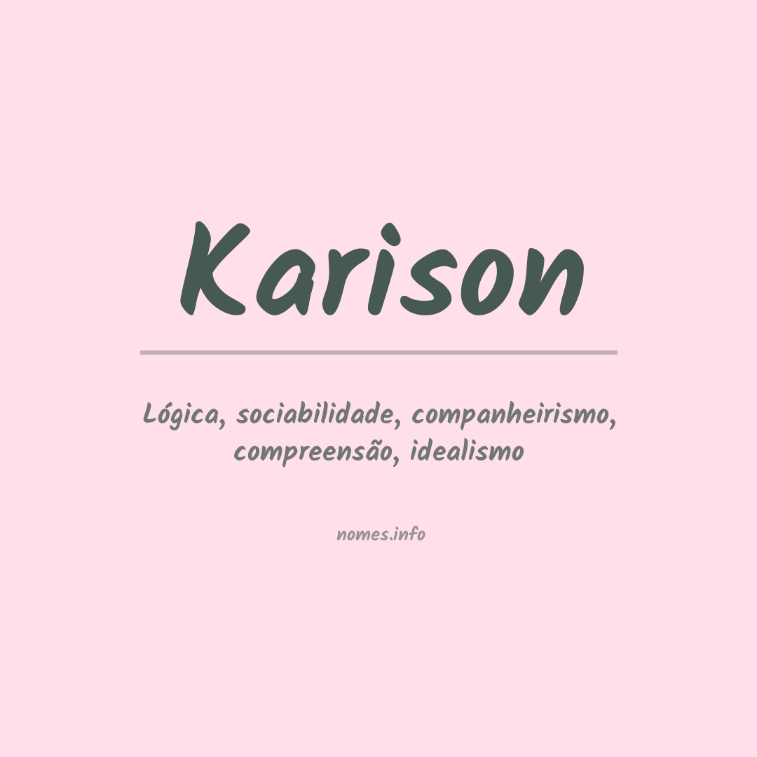 Significado do nome Karison