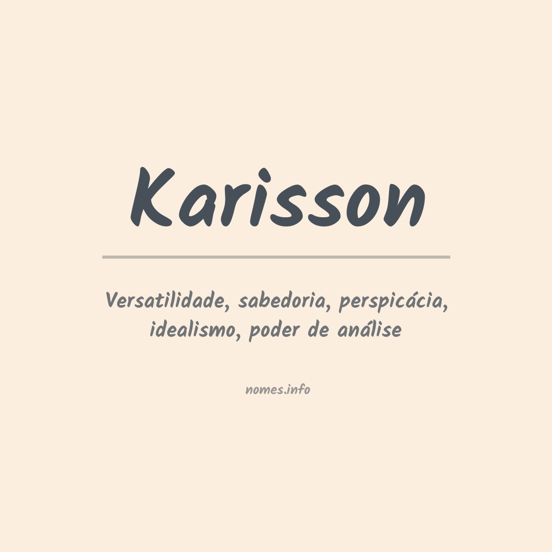Significado do nome Karisson