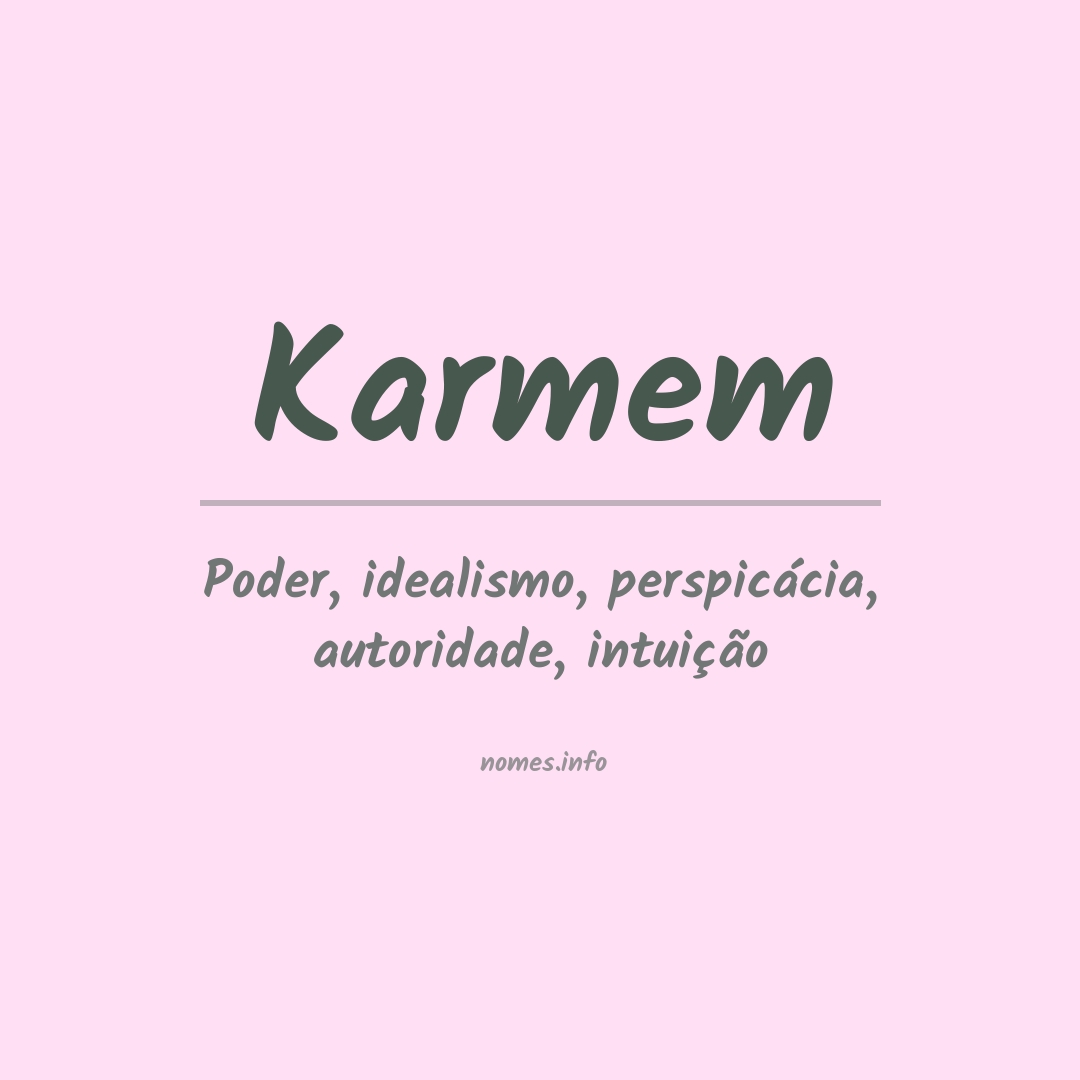 Significado do nome Karmem