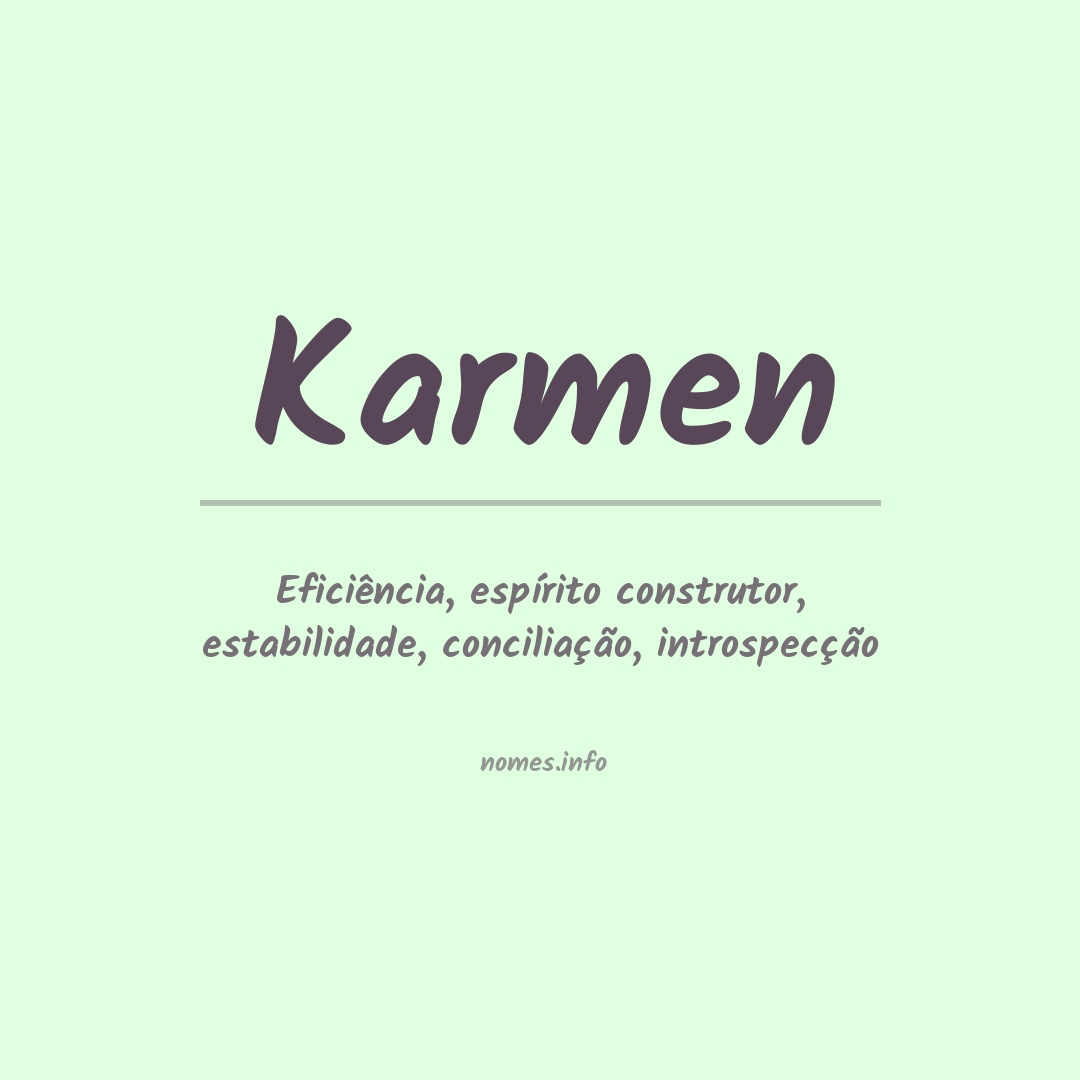 Significado do nome Karmen