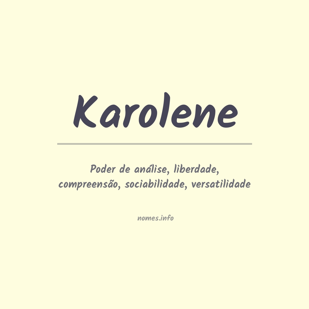 Significado do nome Karolene