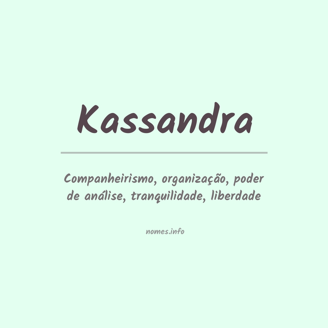 Significado do nome Kassandra
