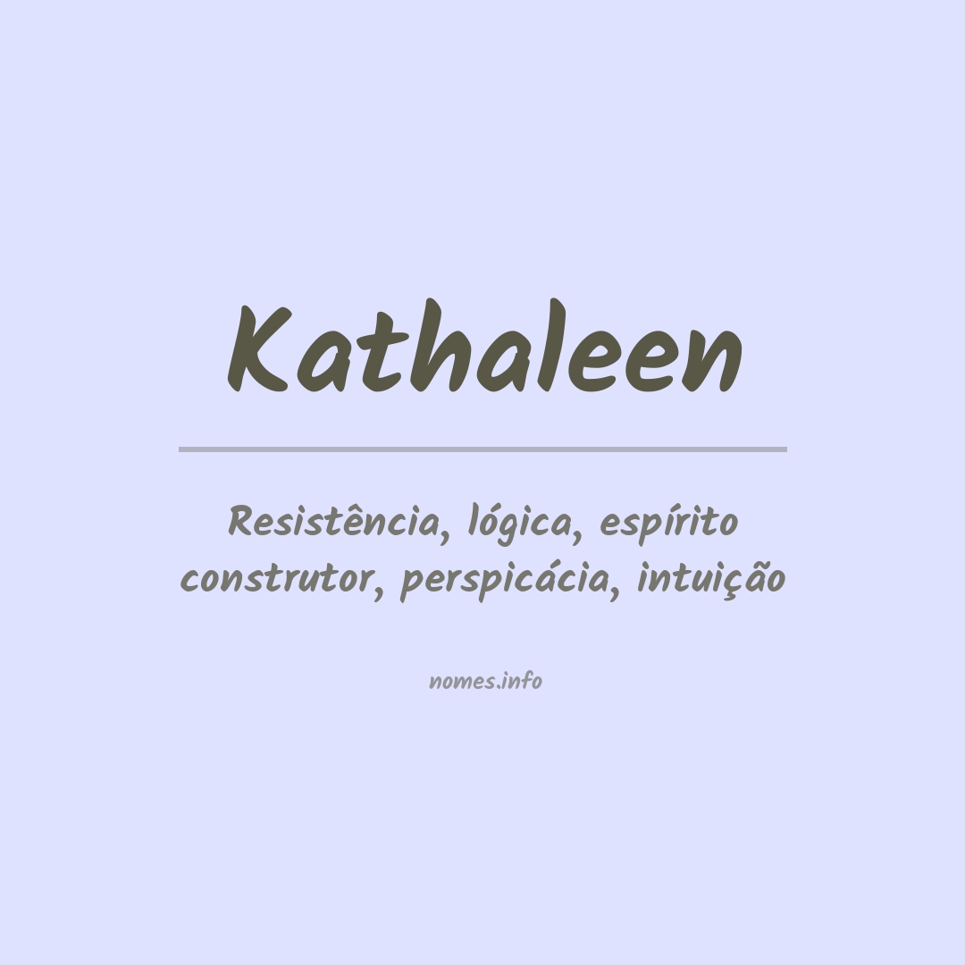 Significado do nome Kathaleen