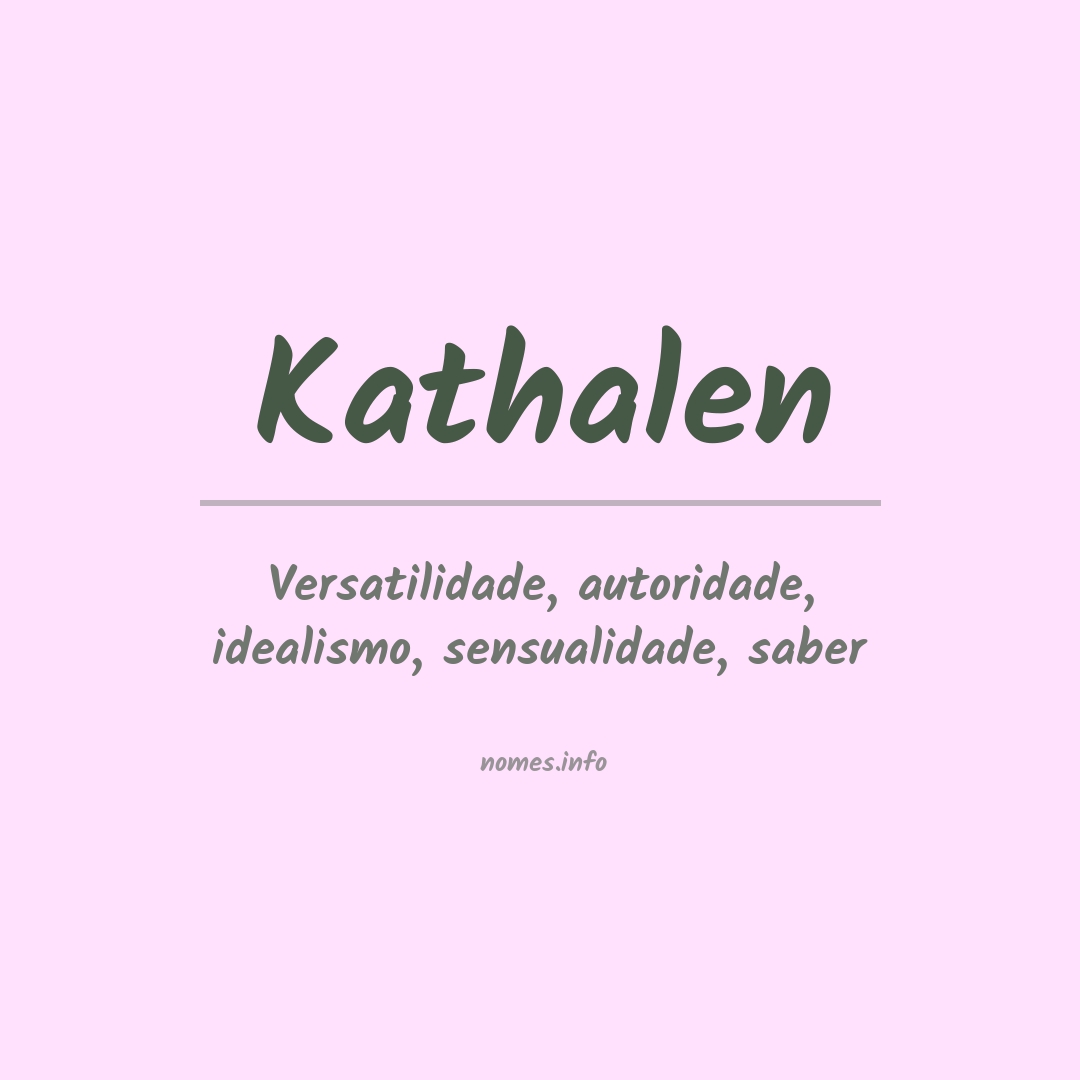 Significado do nome Kathalen