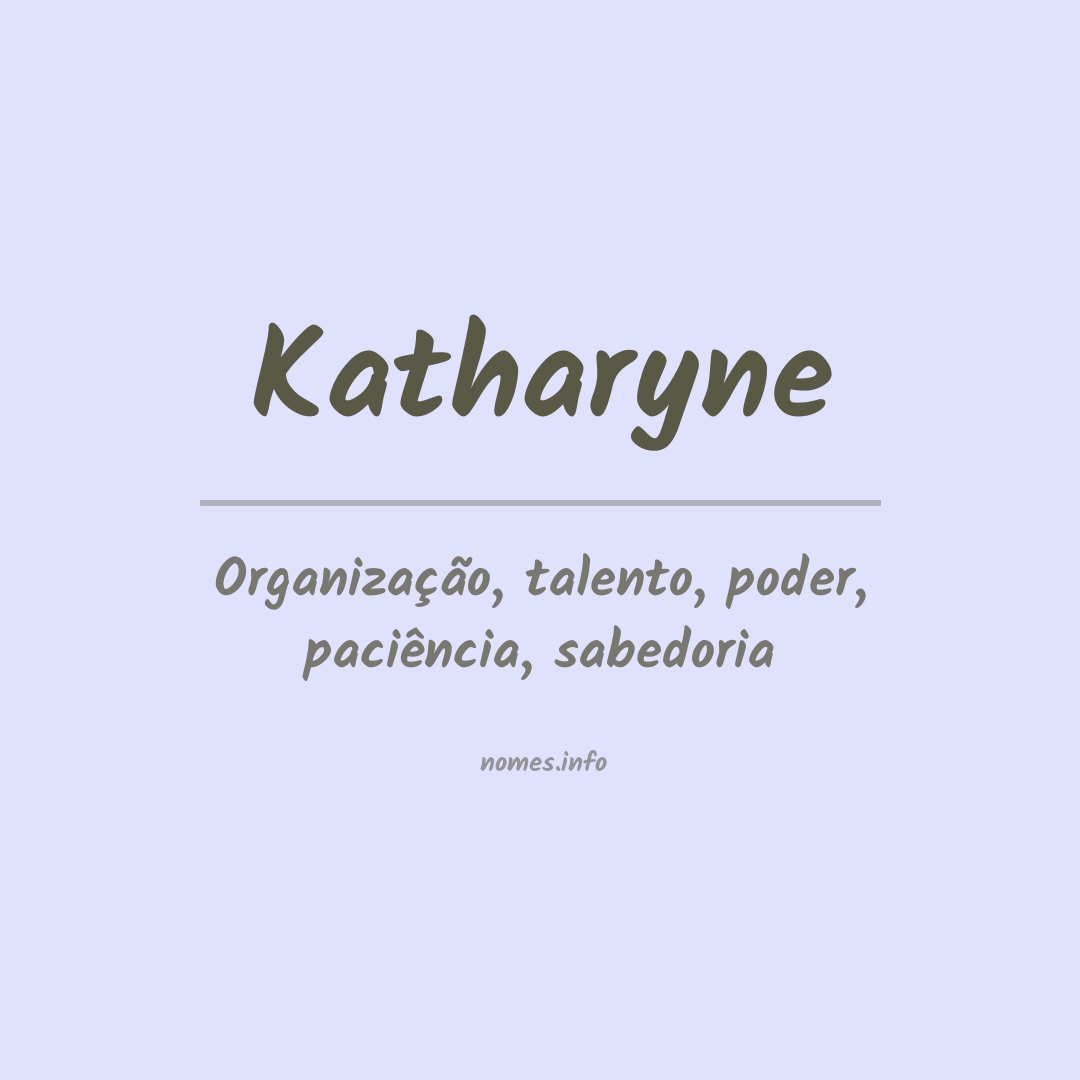 Significado do nome Katharyne