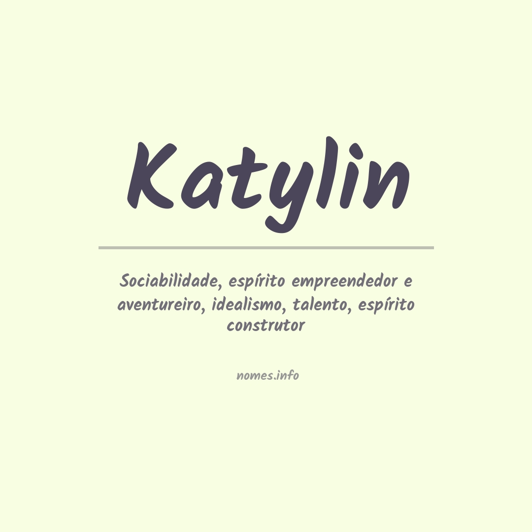 Significado do nome Katylin