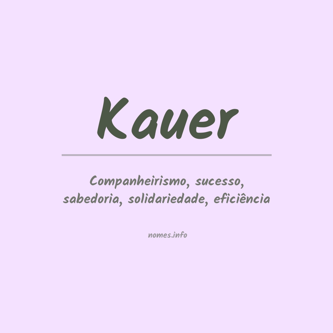 Significado do nome Kauer