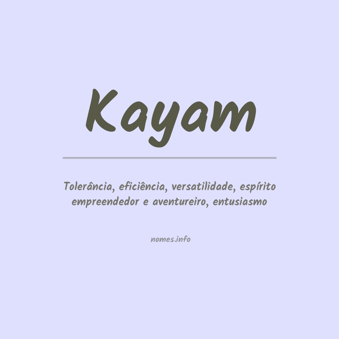 Significado do nome Kayam