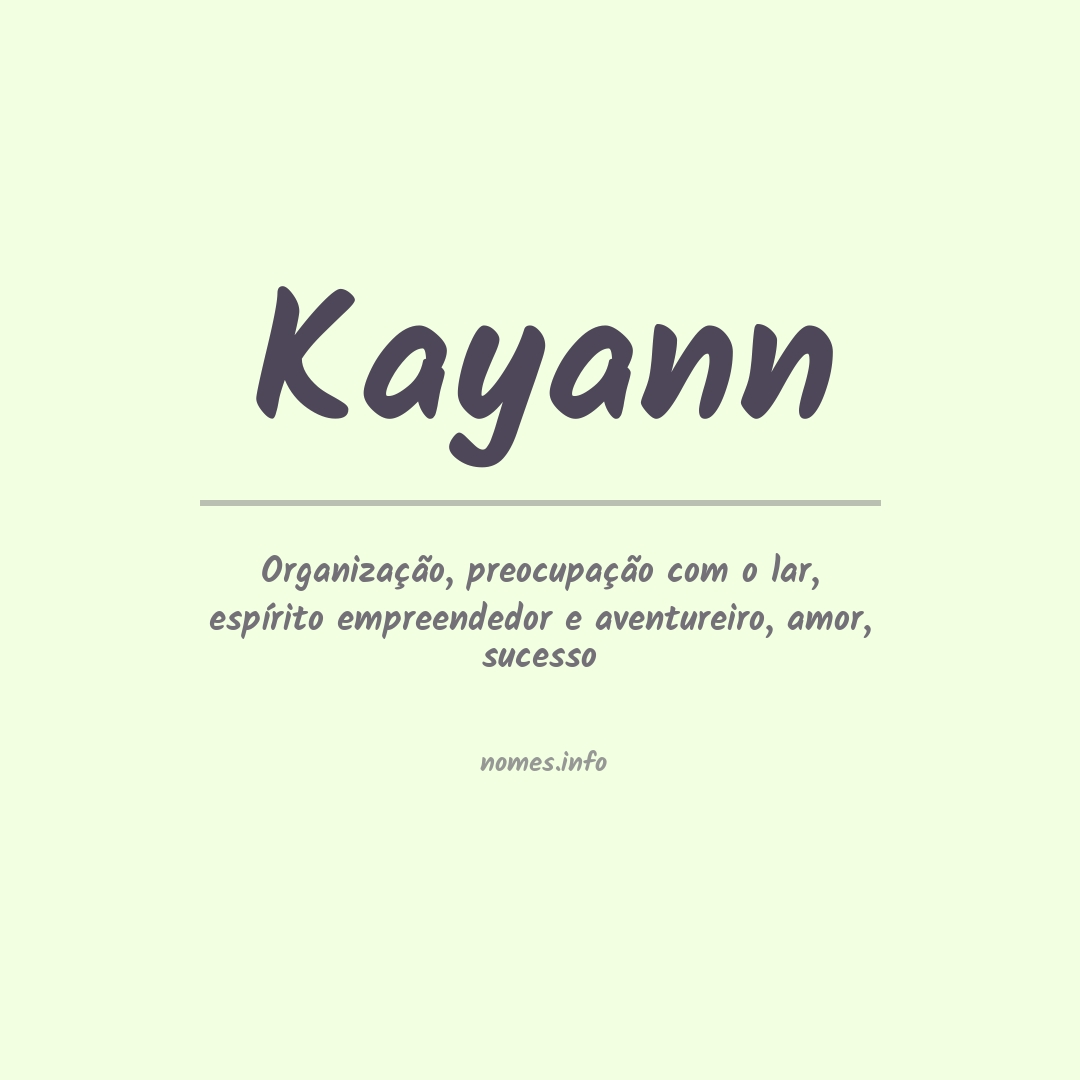 Significado do nome Kayann