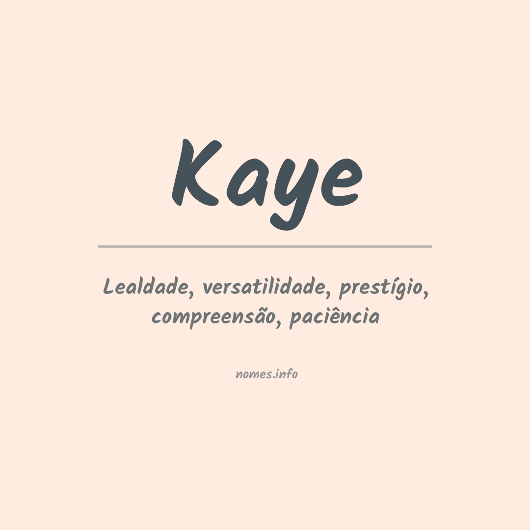 Significado do nome Kaye