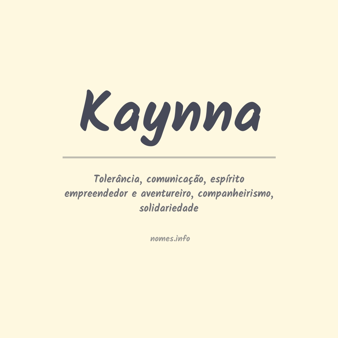 Significado do nome Kaynna