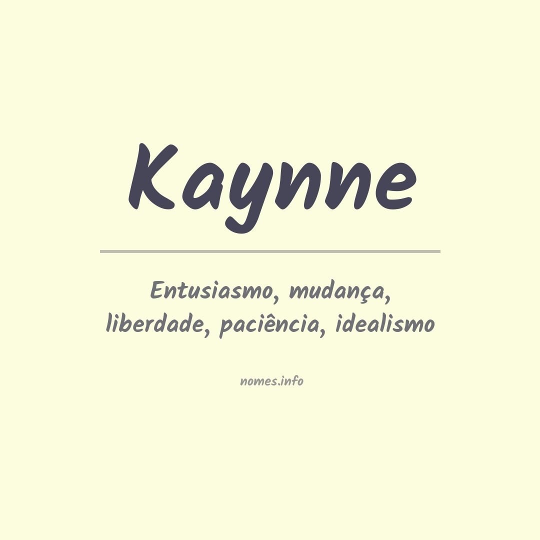 Significado do nome Kaynne