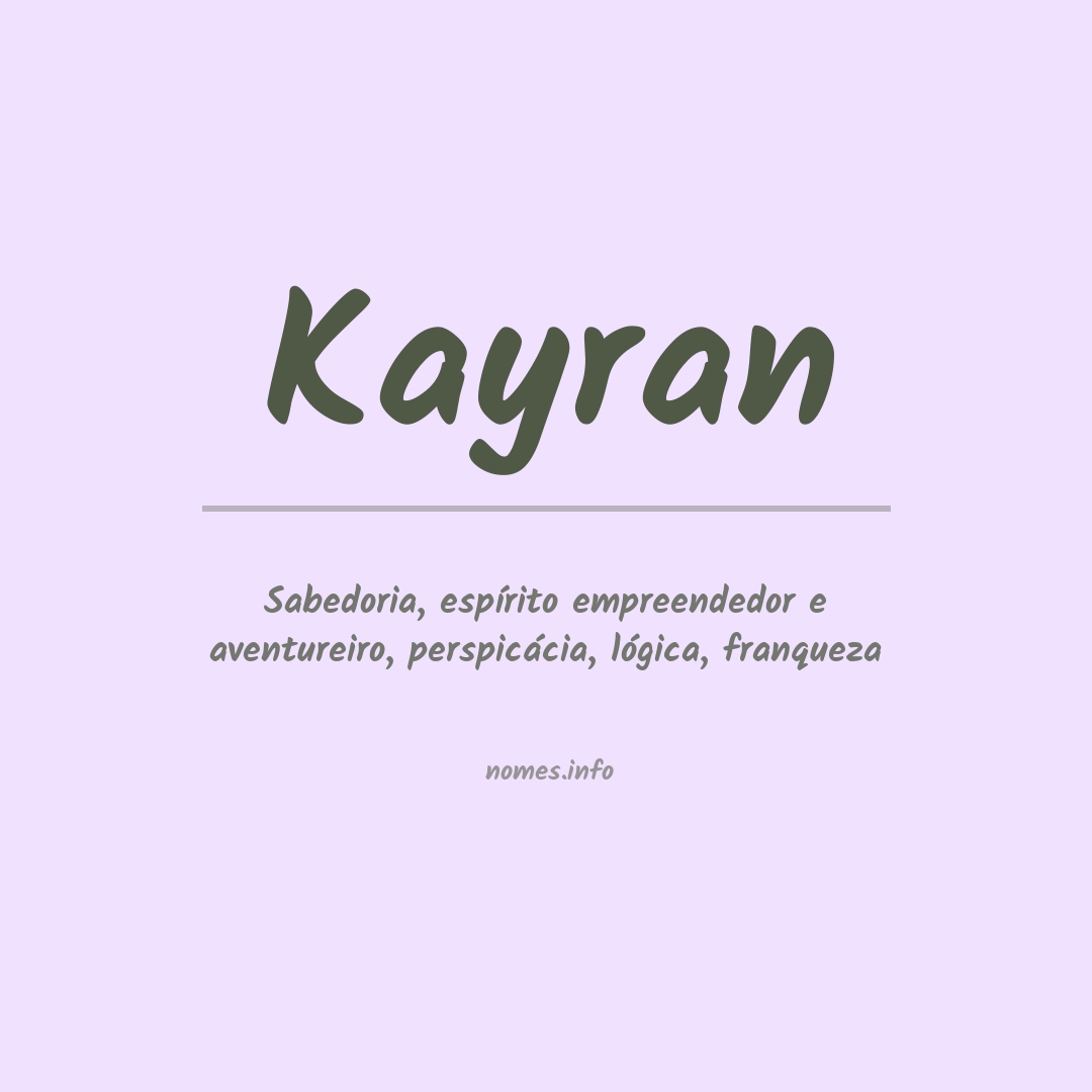 Significado do nome Kayran