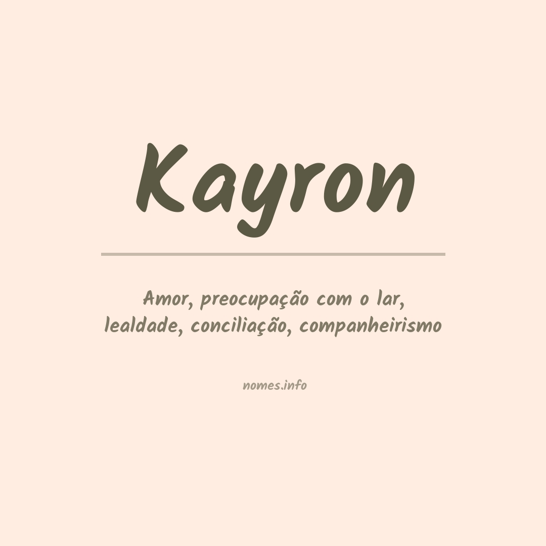 Significado do nome Kayron Significado do nome Kayron