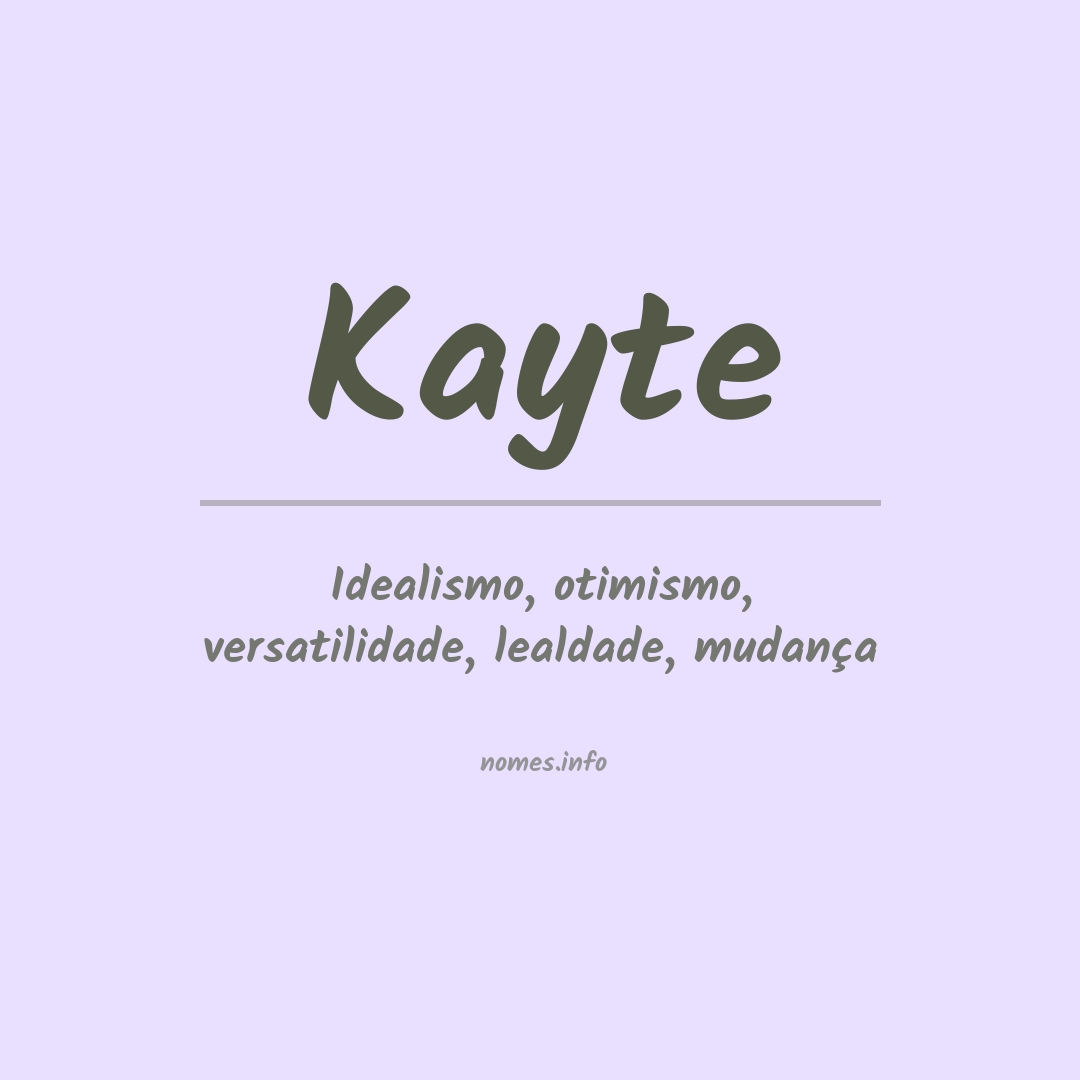 Significado do nome Kayte