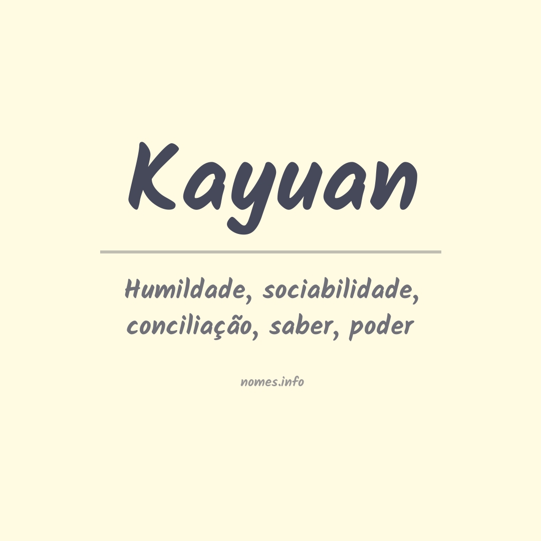 Significado do nome Kayuan