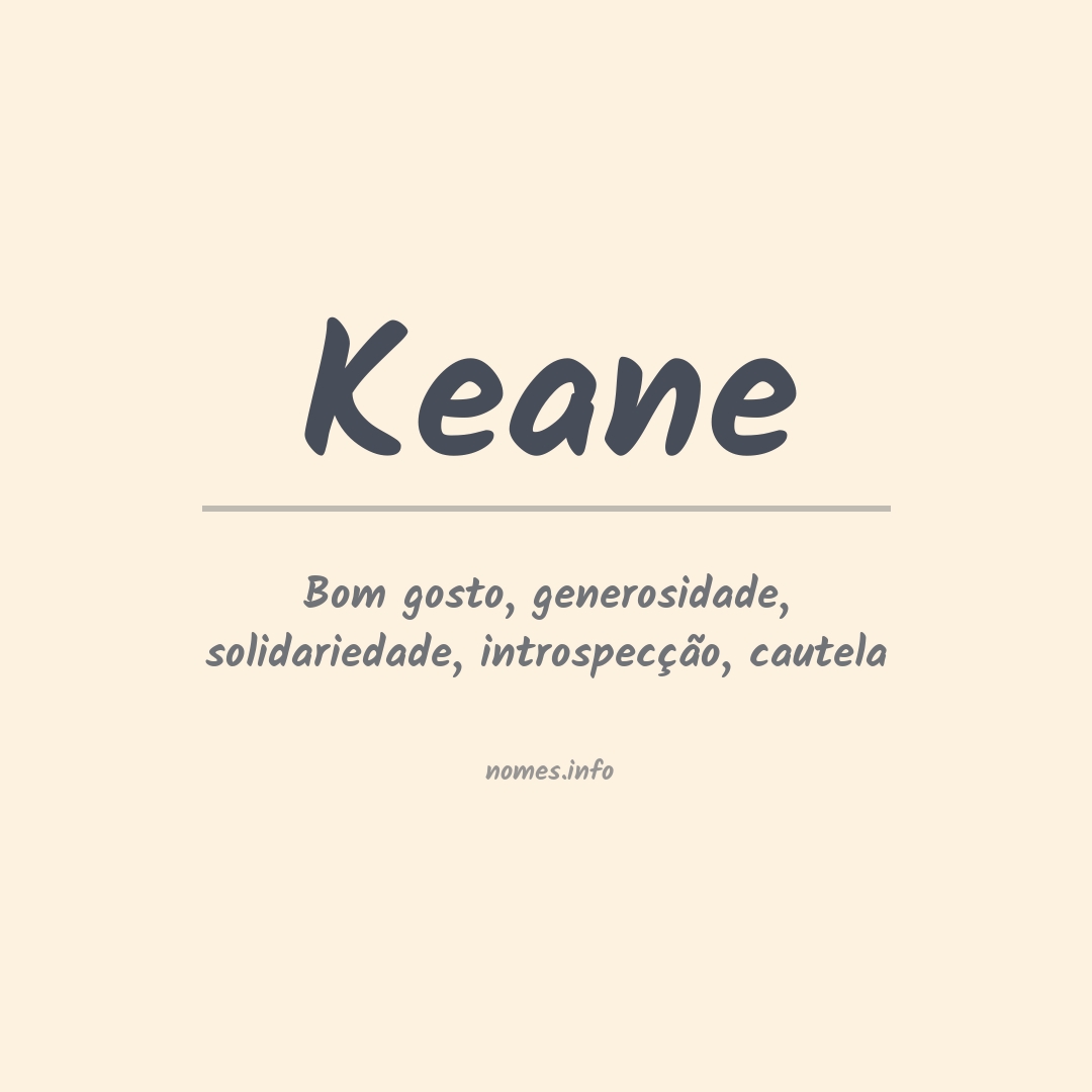 Significado do nome Keane