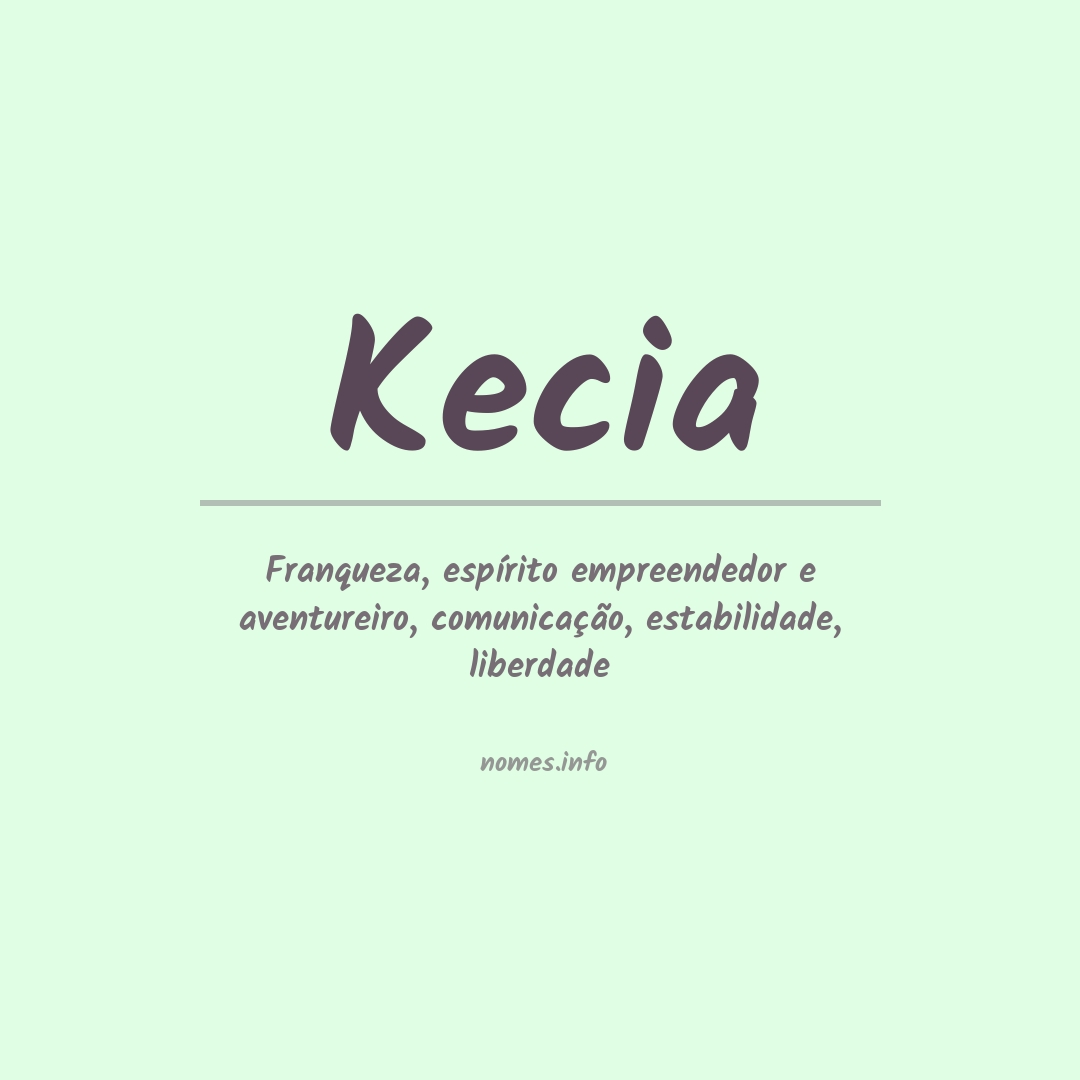 Significado do nome Kecia