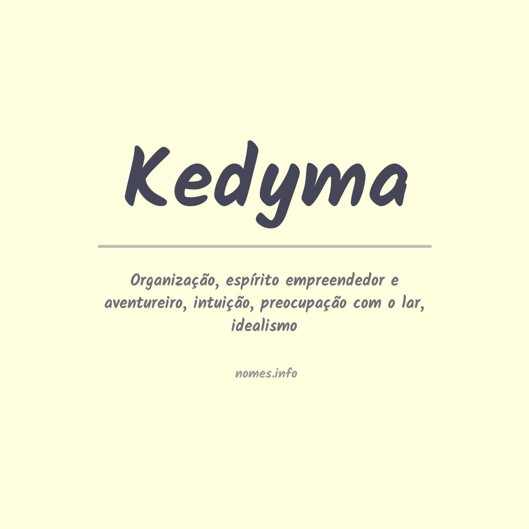 Significado do nome Kedyma