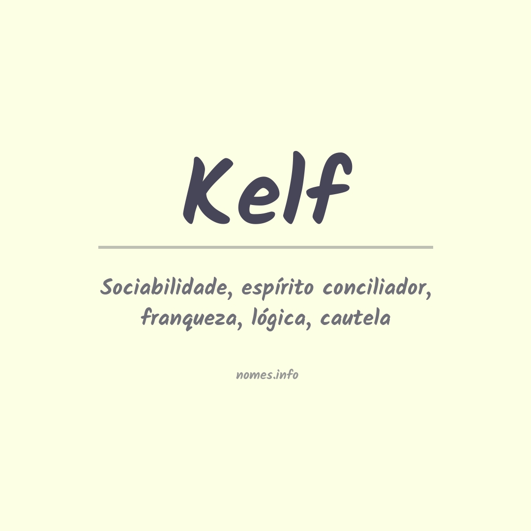 Significado do nome Kelf Significado do nome Kelf
