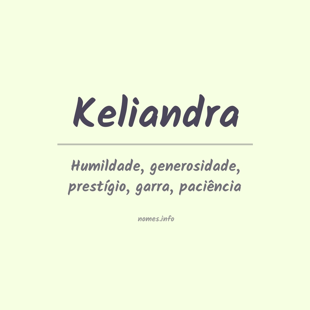 Significado do nome Keliandra