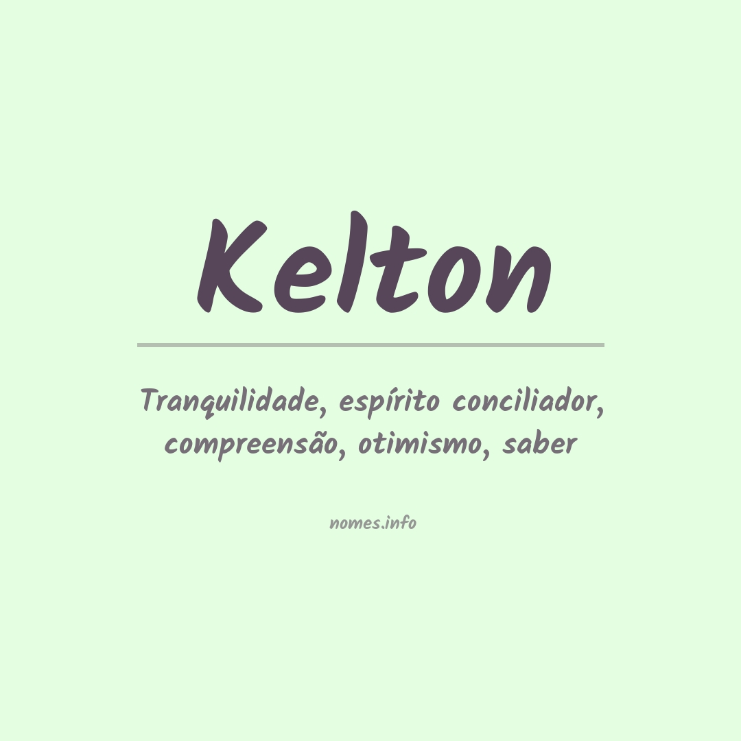 Significado do nome Kelton