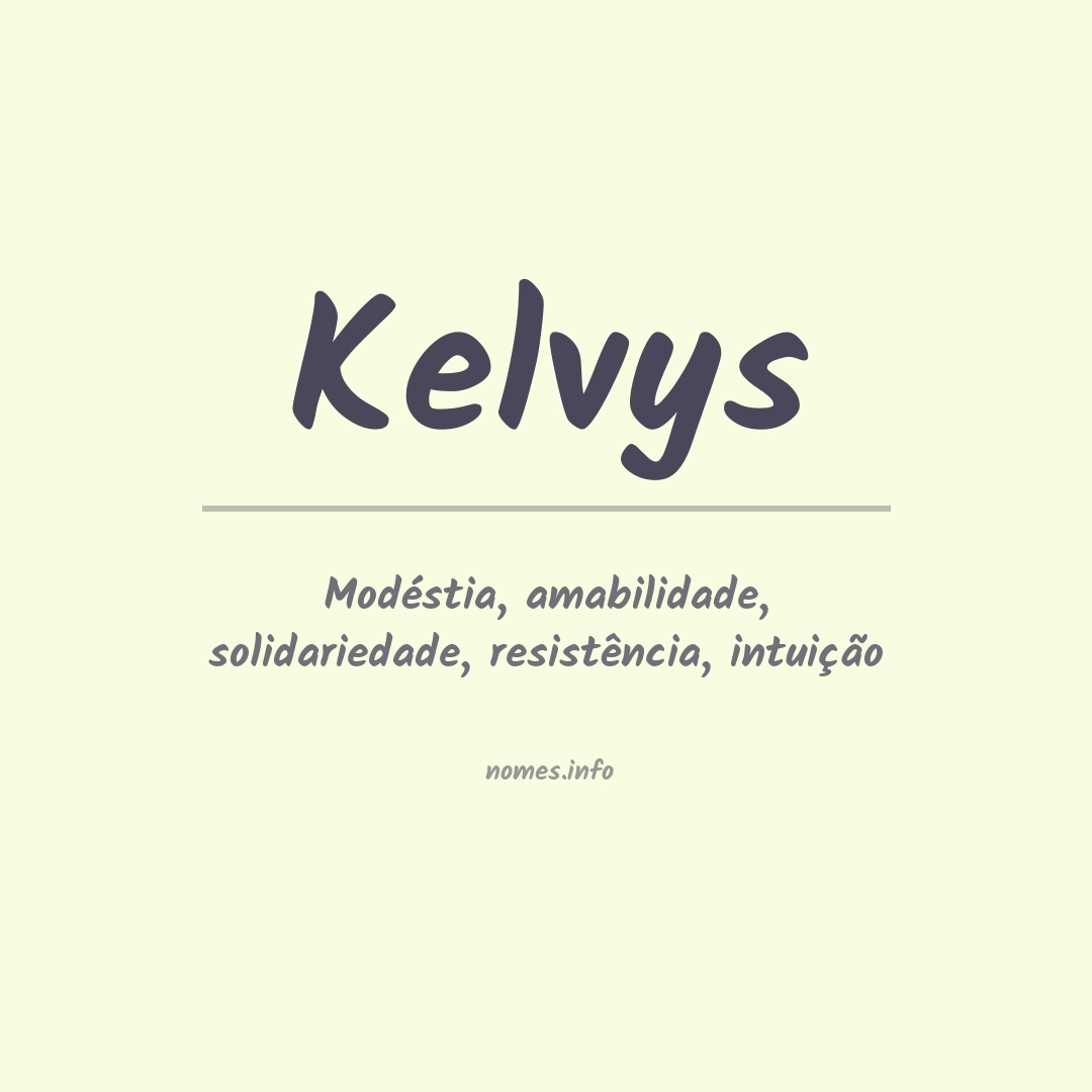 Significado do nome Kelvys