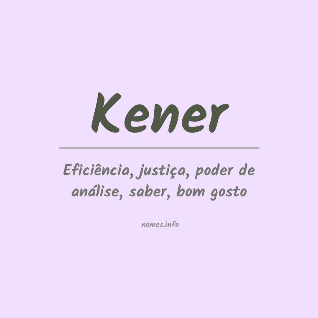 Significado do nome Kener